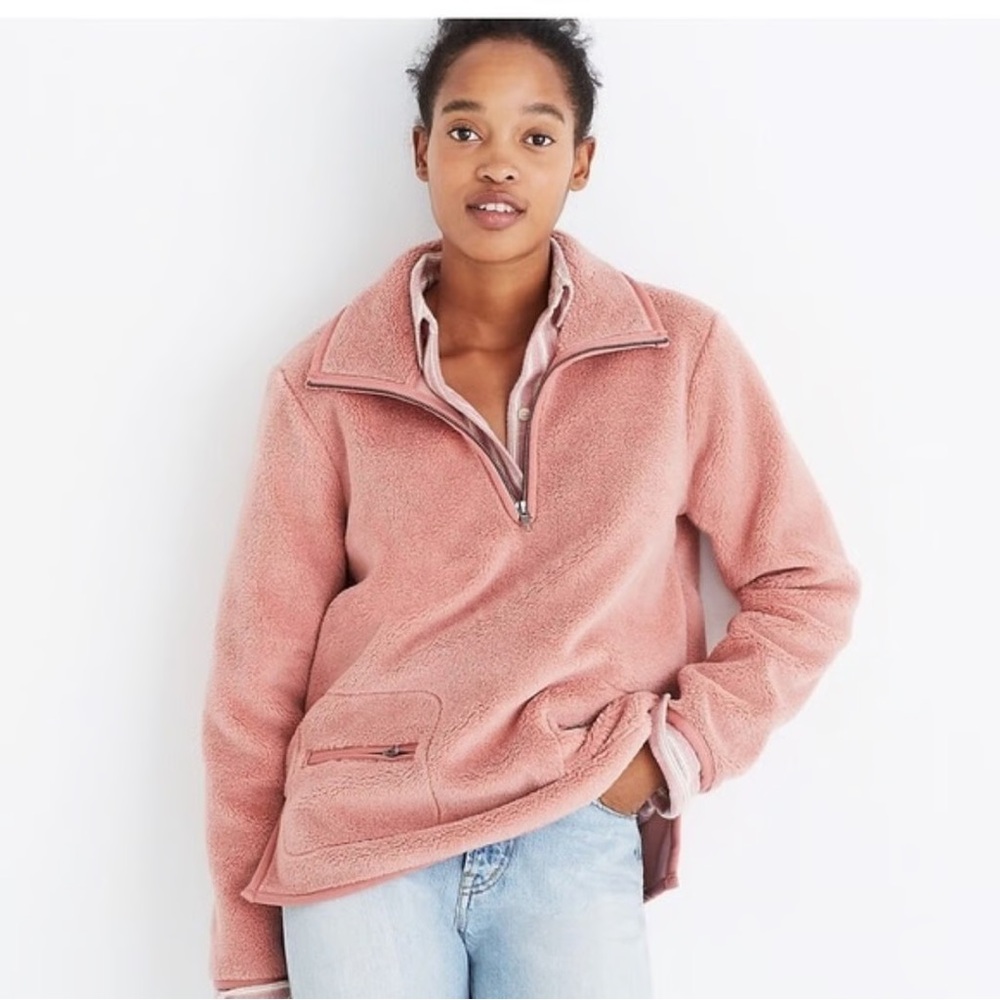 Madewell Sherpa‎ Pullover Quarter Zip XL